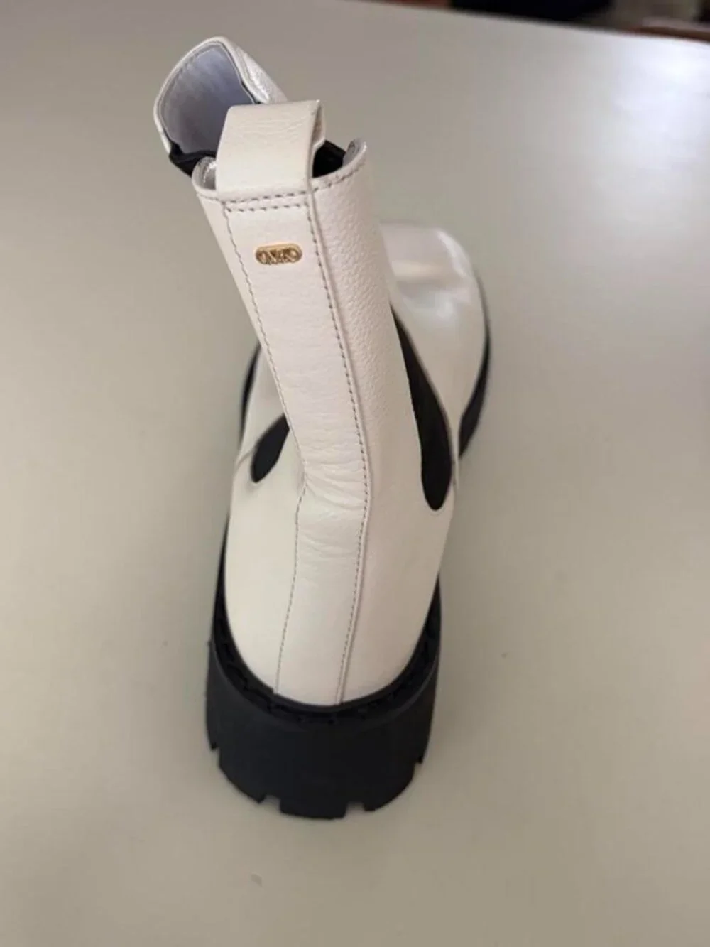 Michael Kors Cream Leather Ankle Boots